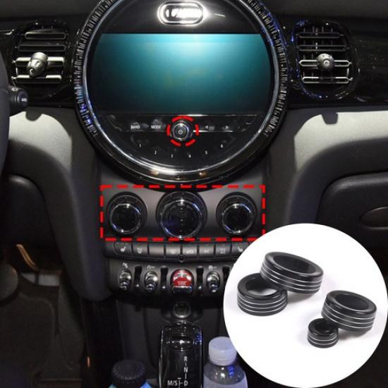 Black Alloy Air Conditioner Switch Knob Cover Trim Ring for BMW MINI COOPER 14+