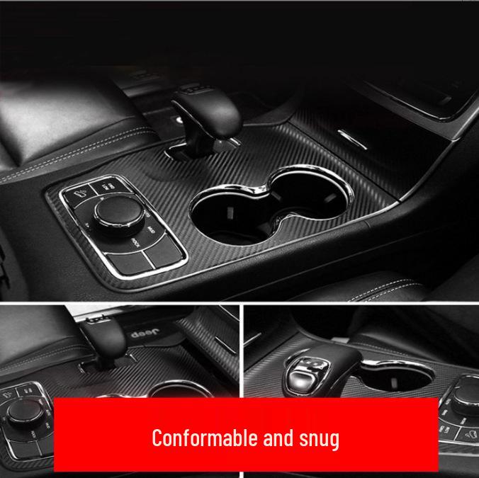 Carbon Fiber Interior Trim for Jeep Grand Cherokee 11-17: Center Console, Navigation, Gear Shift, & Cup Holder