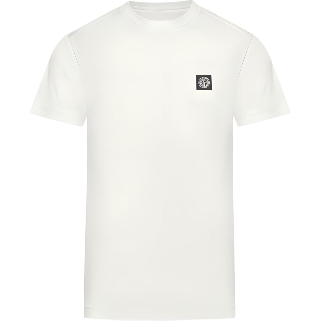 STONE ISLAND FW24 Logo Crew Neck Loose Fit Short Sleeve T-Shirt Men Tops White 811524113-V0097