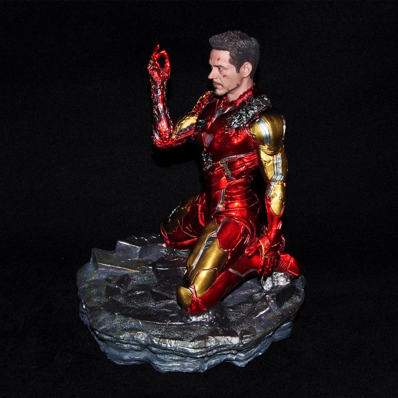 The Avengers Endgame Anime Figure Iron Man Mk85 Snap Your Model Dolls Gk Kneeling Statue Collection Decoration Birthday Toys Gif