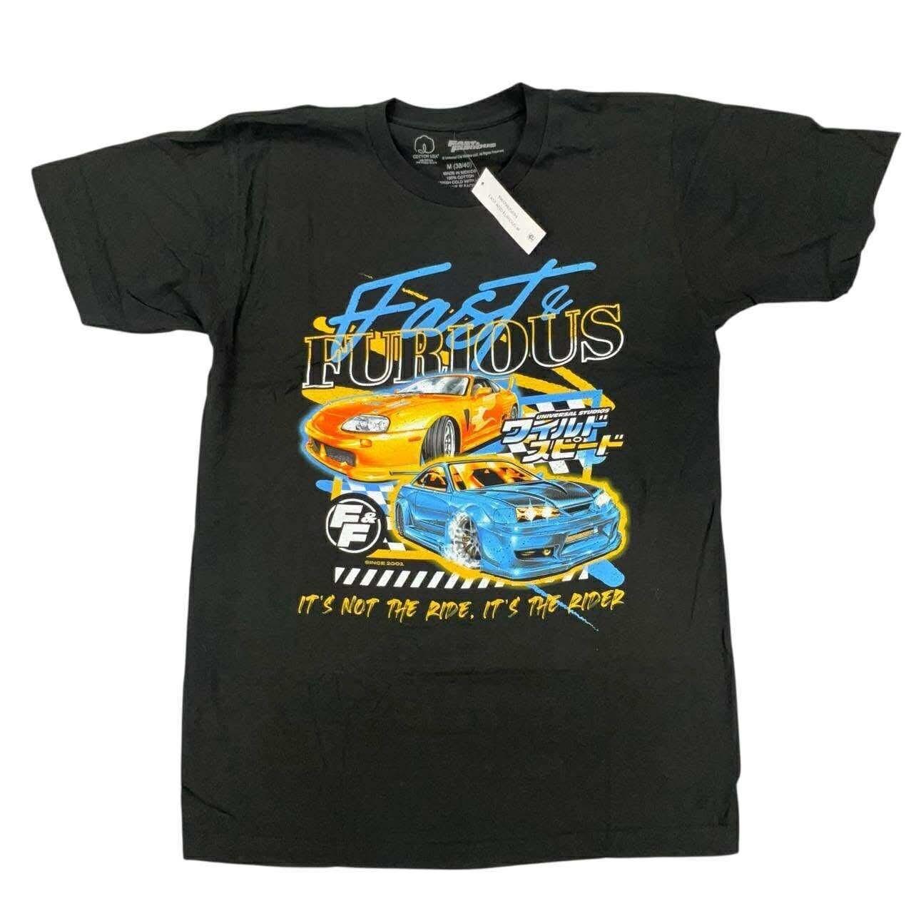 Fast and Furious Graphic T Shirt Universal Studios Racing Car Black Cotton M NWT XXXL