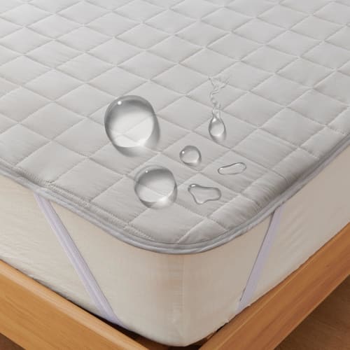 Kumori Waterproof Bed Pad, Single, Antibacterial, Anti-mite, Soft and Fluffy, Washable, with Elastic Corners for Easy Installation and Removal, Suitab