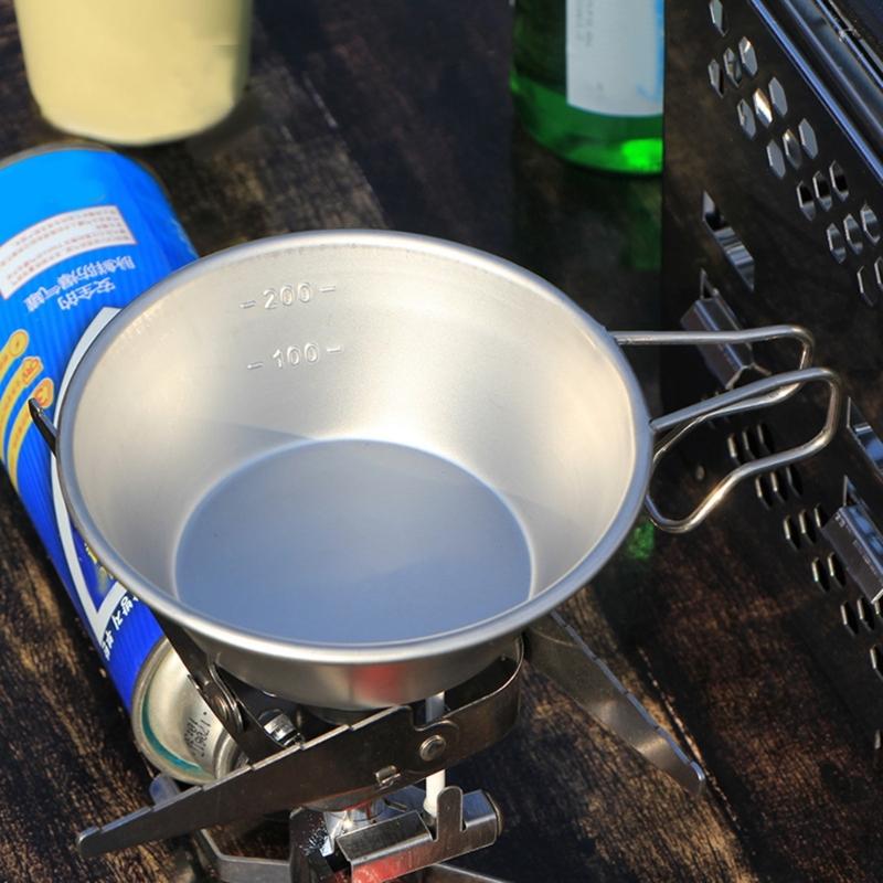 Stainless Steel Camping Cup 16.5x12cm Portable for Barbecue Hiking Camping Picnics Hangable Soup Bowl