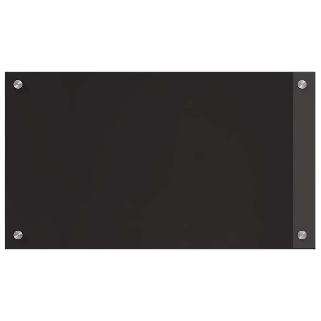 Kitchen Backsplash 2 pcs Black 70 x 40 cm Tempered Glass