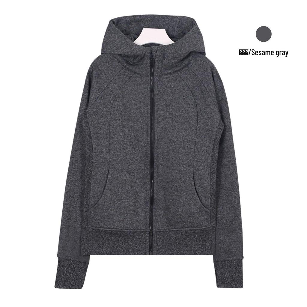 Sweat à capuche zippé intégral Lulu Original pour femme - Coupe ajustée - Veste de sport décontractée pour le yoga