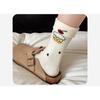 Autumn Cute Cartoon Pattern Socks, Flanged Mid-calf Socks, School-style Versatile Cotton Socks