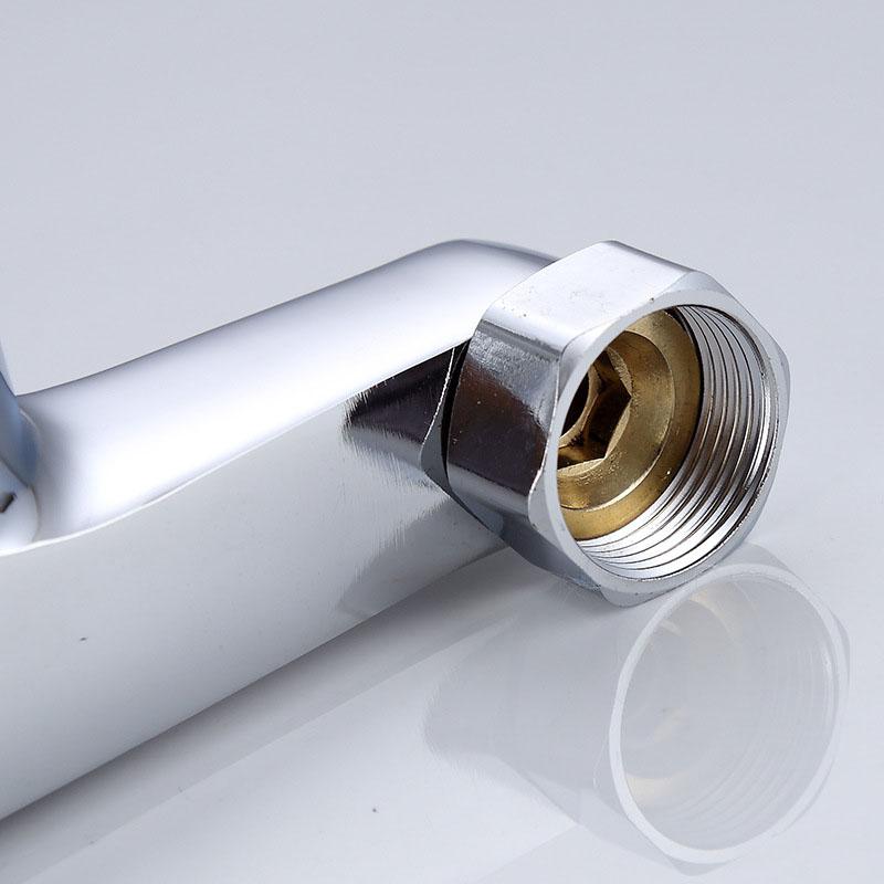 Faucet Zinc Alloy Basin Faucets Chrome Wall Mounted Hot Cold Water Dual Spout Mixer Tap for Bathroom Splitter Bath Shower Basin