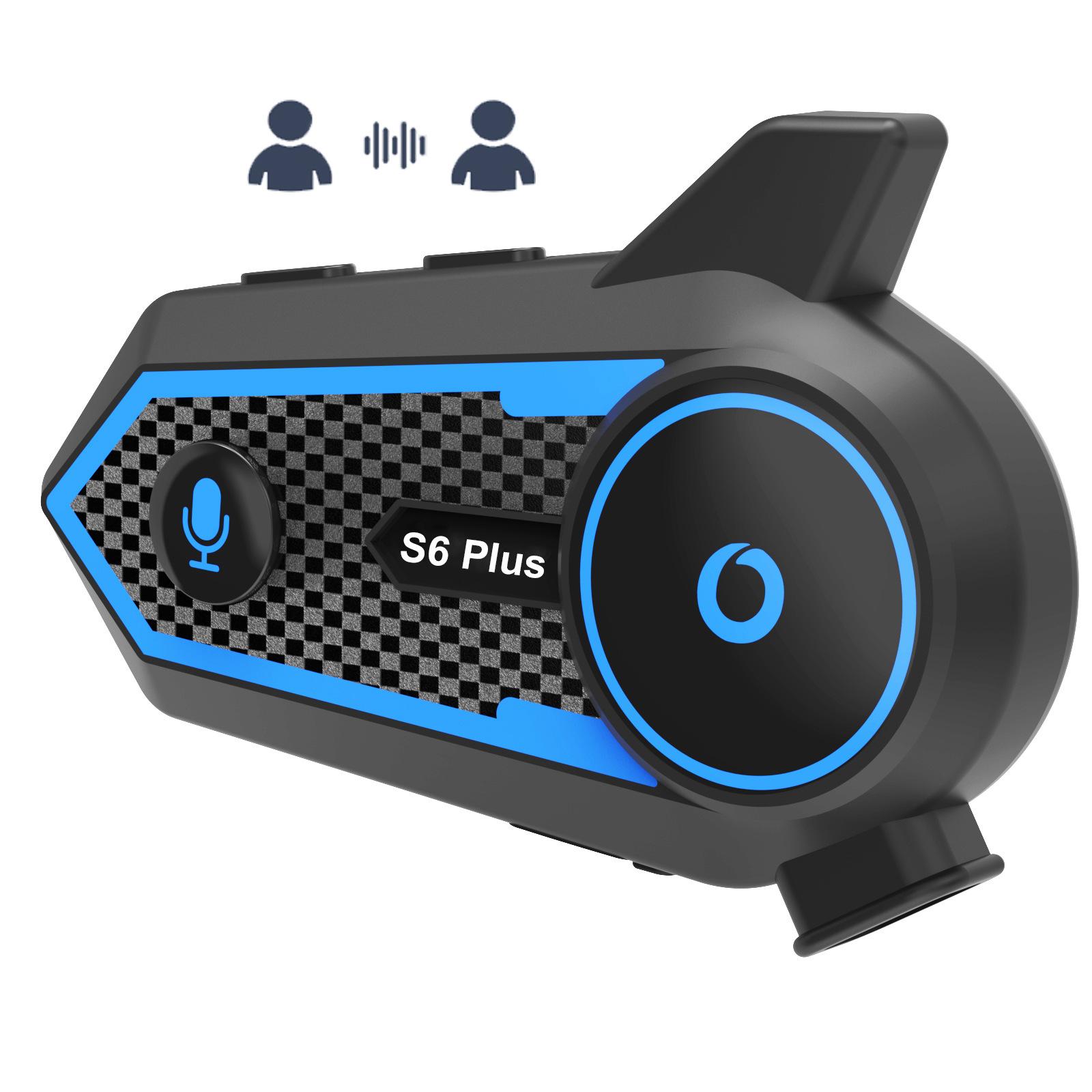 1000 Meters Duplex Intercom Bluetooth Headset S6 Plus for The New Motorcycle Helmet Automatically Answers The Ambient Light
