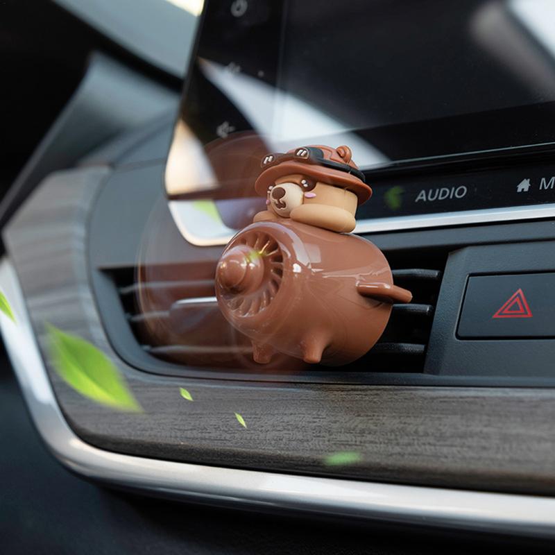 Car Air Freshener Car Fragrances Cute Bear Pilot Car Aromatherapy Propeller Air Outlet Fragrance Car Interior Accessories