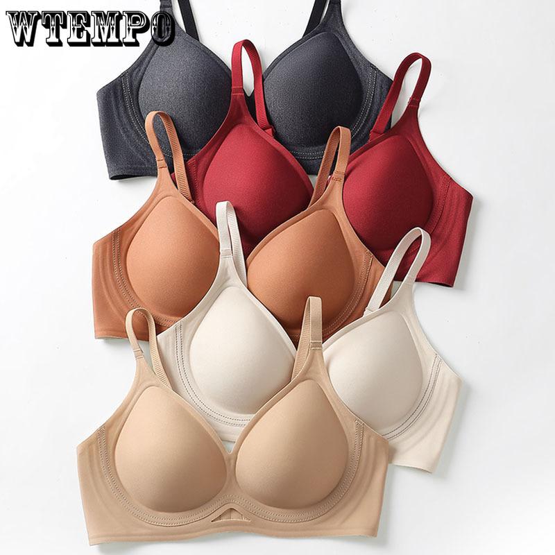 Seamless Bra Women's Smooth Perforated and Breathable Underwear Gathering Bra Comfortable Frameless Bra Push Up Bra
