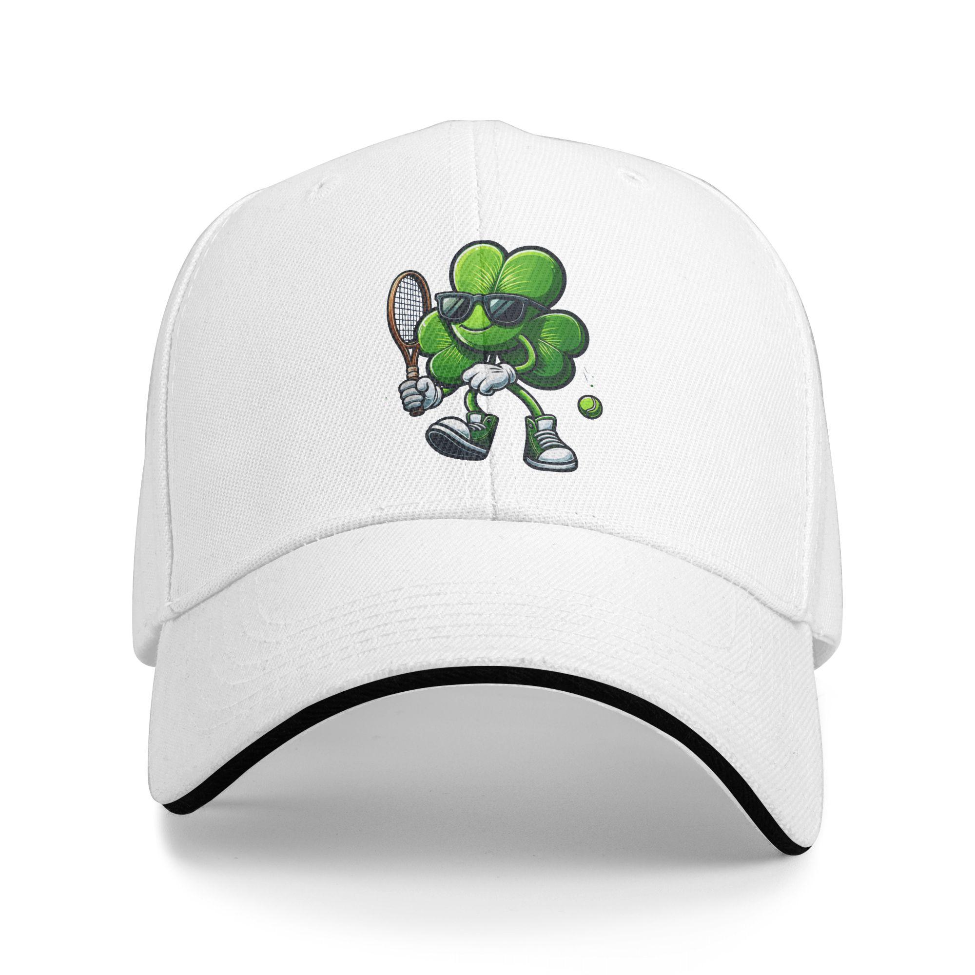 

Tennis Player St Patricks Day Shamrock Clover Irish Prid Casual Baseball Cap Spring Trucker Hat Breathable Outdoor Hip Hop Hats One Size белый