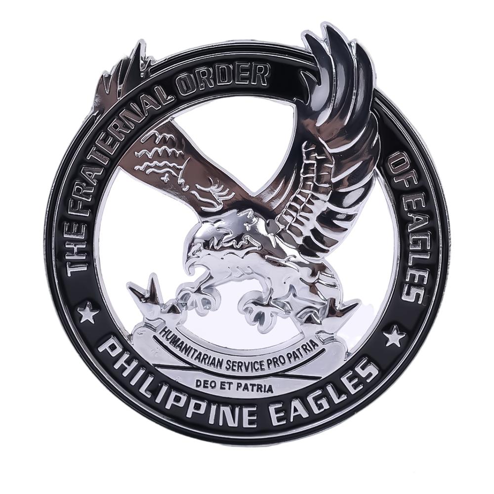 Philippine Eagle Metal Car Decal Eagle Hollow Totem Auto Body Stickers Waterproof Gold Black Car Motorcycle Decoration Stickers