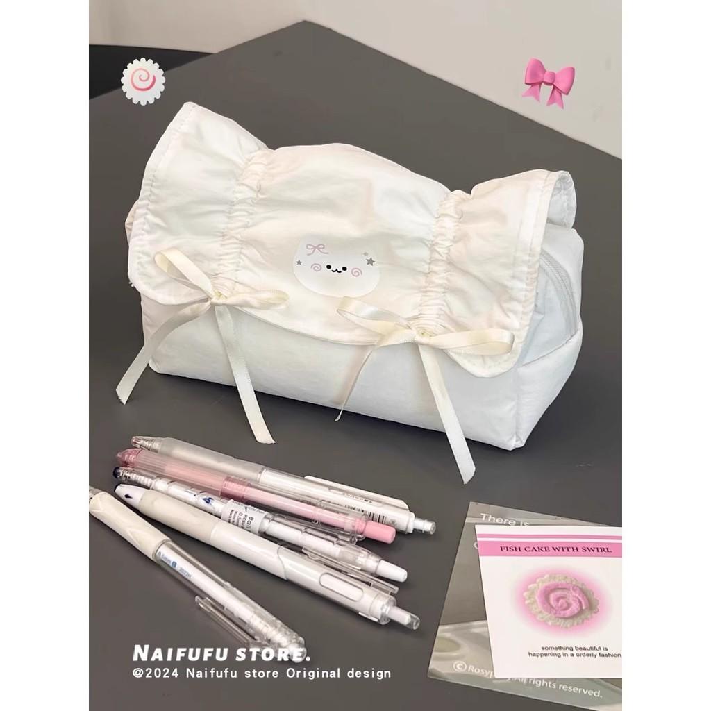 Korean Style Cat Pencil Case With Large Capacity And Flip Cover For Students And Girls