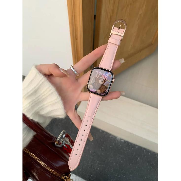 

New business oil leather band For Apple Watch women 44mm 40 45 41 49 42 38 Series 11 10 9 8 SE 7 6 5 4 3 Strap 38mm40mm41mm розовый