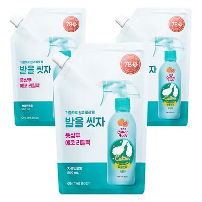 Cotton Foot Wash Your Feet Foot Shampoo Grapefruit Mint Fragrance Eco Refill Pack, 1 Pack, 3 Packs