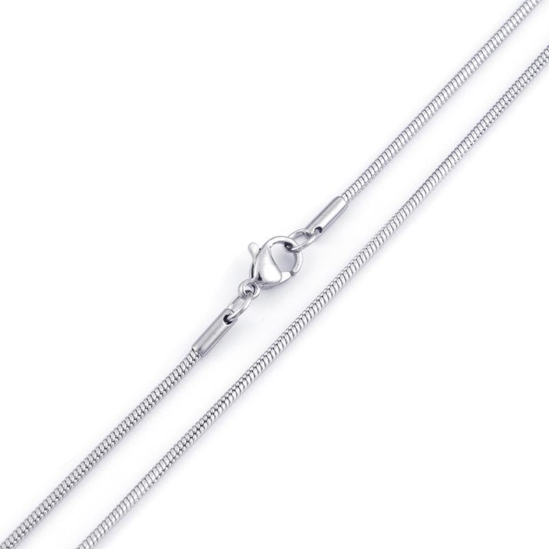 Stainless Steel Unisex Necklace - Titanium Steel DIY Chain with Round Snake Bone Design
