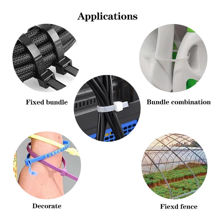 4.8*200/100pz Fornitura Diretta dalla Fabbrica Fascette Stringicavo Autobloccanti in Plastica Nylon di Alta Qualità