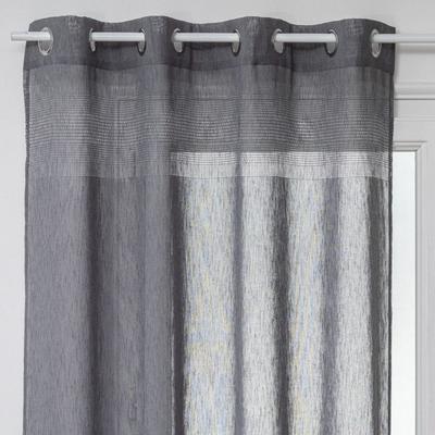Voile tecido sablé "Sab" 140 x 240 cm Atmosphera - Cinzento