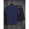 Polyester Herren Freizeit Kurzarm und Shorts Set Bequem Vielseitig Innen Außen Sommer Freizeit Outfit