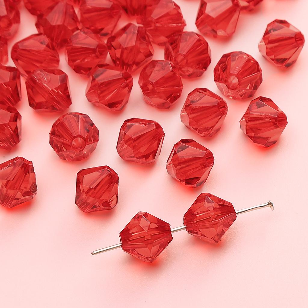 Handmade Beads Diamond-shaped Faceted Beads Acrylic Transparent Irregular Faceted Round Beads Beads DIY Bracelet Cell Phone Chain Jewelry Loose Beads