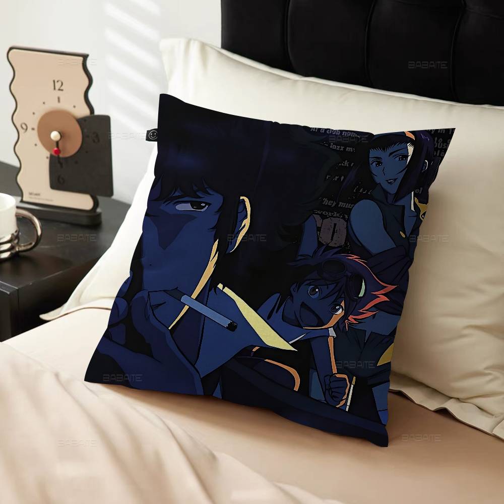 Capa de Almofada Anime C-Cowboy B-Bebop Polegadas Decoração Rústica Capas de Almofada de Lançamento para Decoração de Sofá