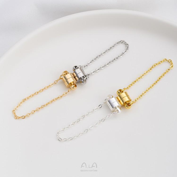 14k Gold-Filled Anti-Fall Magnetverschluss Armband/Halskette mit O-Kettengliedern