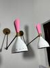 Mid Century Brass Diabolo Wall Sconce: Adjustable Reading Lamp