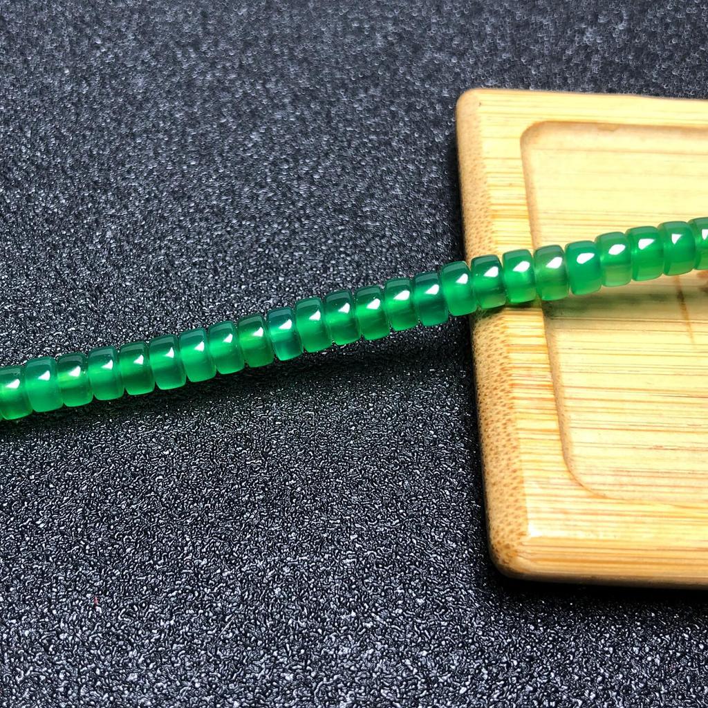 Green Agate Spacer Beads for Handmade Bracelets, Small Accessories, DIY Agate Loose Beads