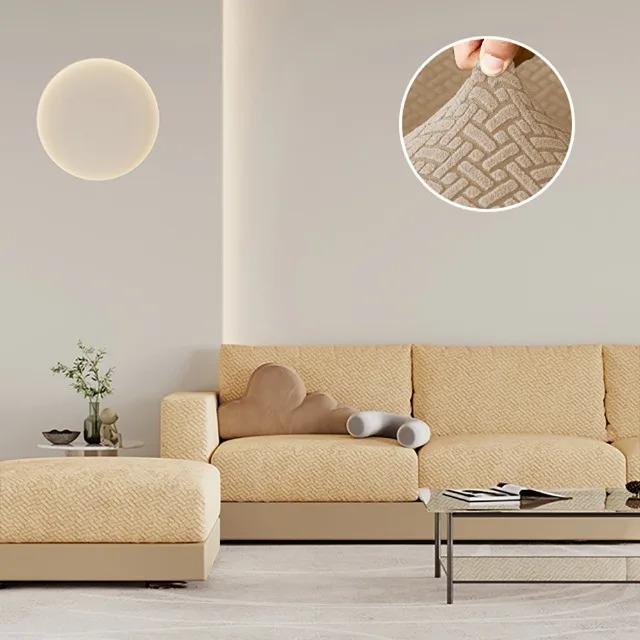 Jacquard Thick Sofa Seat Covers Stretch Pure Colour Couch Cushion Slipcovers L-shaped Sofa Protector for Living Room Hotel Home Normal Size1S-1pc 2479₽