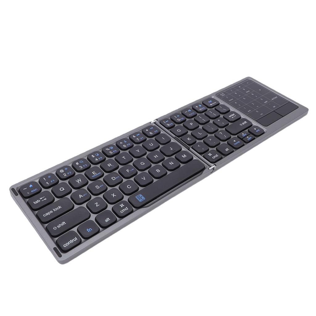 Foldable Bluetooth Keyboard 2.4G Wireless Keyboard with 2 in 1 Numeric Keypad and Touchpad for Tablets Phones Multi