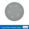 Red Sand Flocking 5-Inch Self-Adhesive Sandpaper Disc, 6 or 8 Holes, for Dry Grinding and Polishing