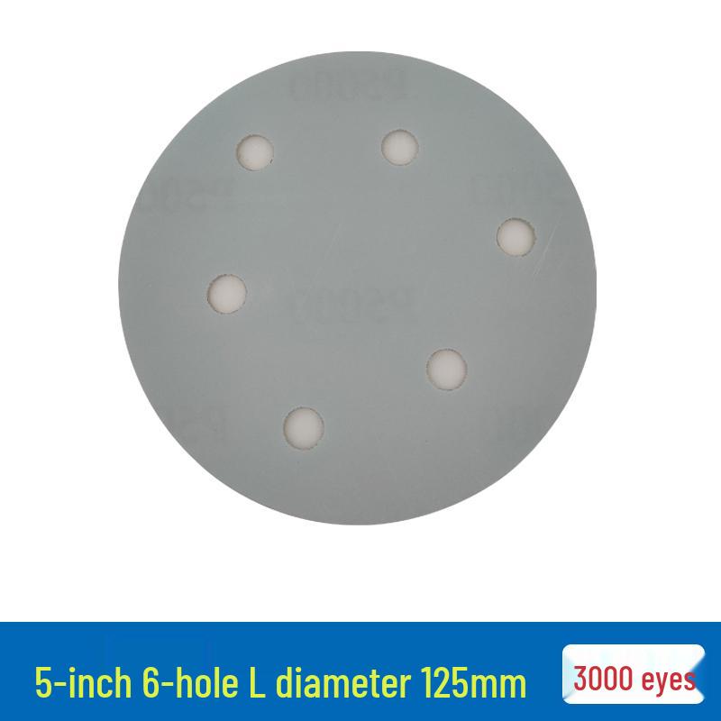 Red Sand Flocking 5-Inch Self-Adhesive Sandpaper Disc, 6 or 8 Holes, for Dry Grinding and Polishing