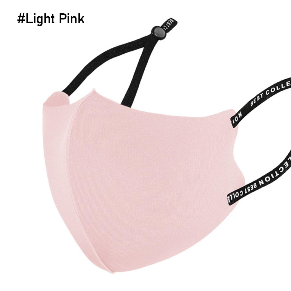 

3D моющаяся регулируемая пыленепроницаемая дышащая ледяная хлопковая трикотажная маска солнцезащитная дымка многоразовая маска для лица унисекс звезды маски Light Pink