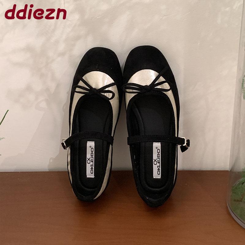 Fashion Fashion Mixed Colors Women Mary Janes Shoes Buckle Female Shallow Footwear Round Toe Ladies Flats With Shoes
