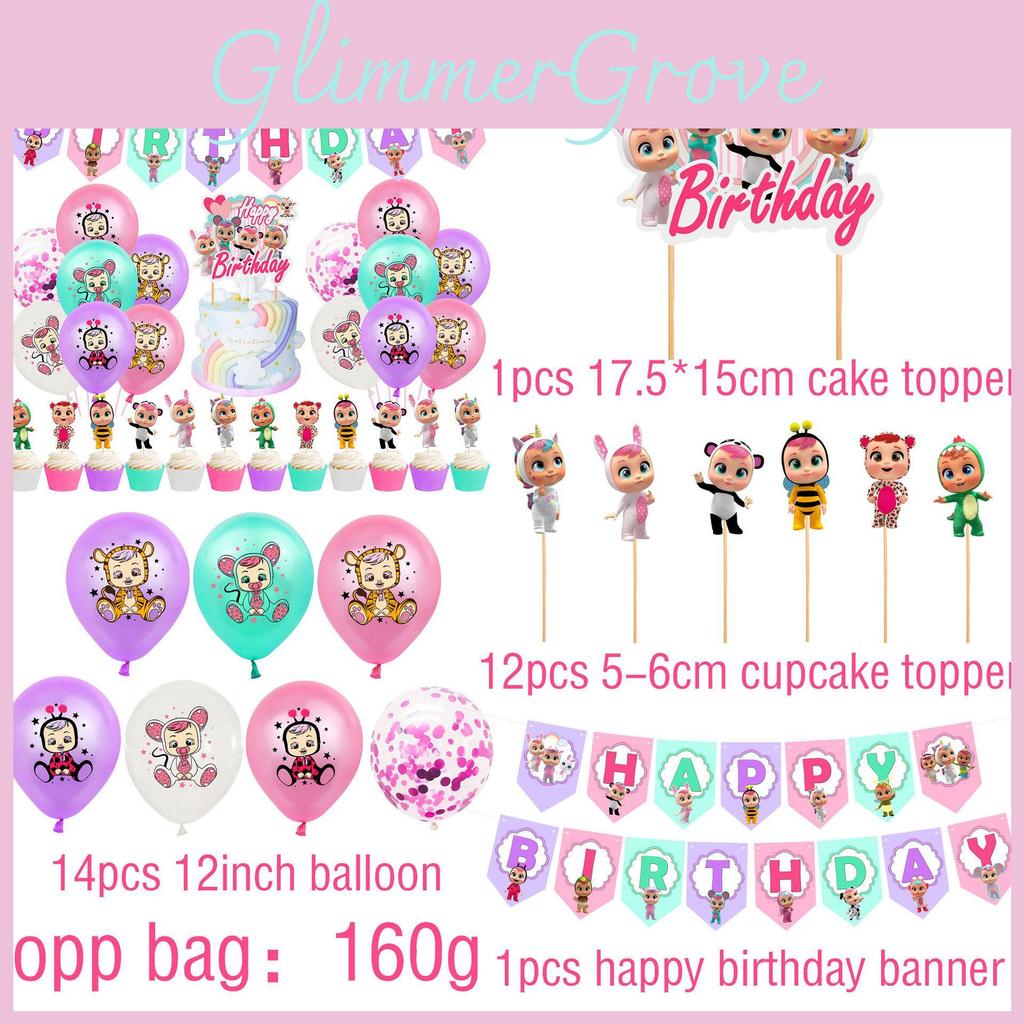Adorable Cry Babies Magic Tears Birthday Party Decoration Set With Colorful Banners And Balloons