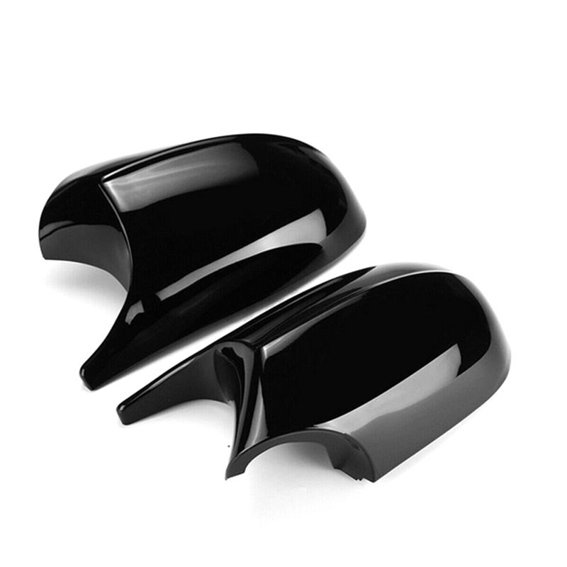 1 Paar Auto-Seitenspiegel-Abdeckung Zierleiste Passend für BMW 3er Serie E90 E91 E92 E93 2008-2013 5116720520 Glänzend Schwarz