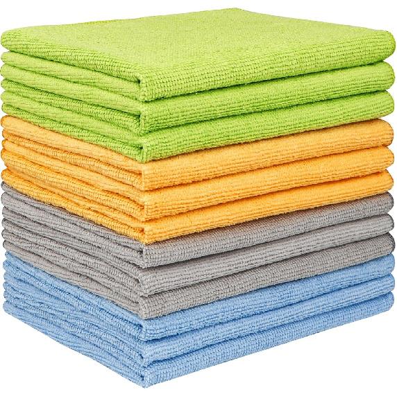 AIDEA Microfiber Cleaning Cloth 12 Pack, Microfiber Towels For Cars, Soft & Absorbent Cleaning Rags, Premium Lint Free Shop Towels For House,