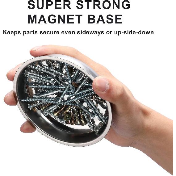 Mayouko 3-Piece Round Magnetic Trays Set, 3" 4" 6", Trays Tool Holder For Screws And Tools