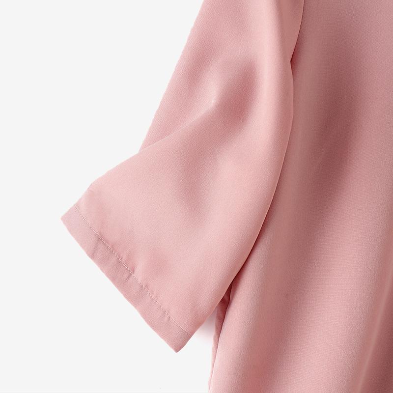 ZANZEA Damen Sommer Rundhals Halbarm Blusen