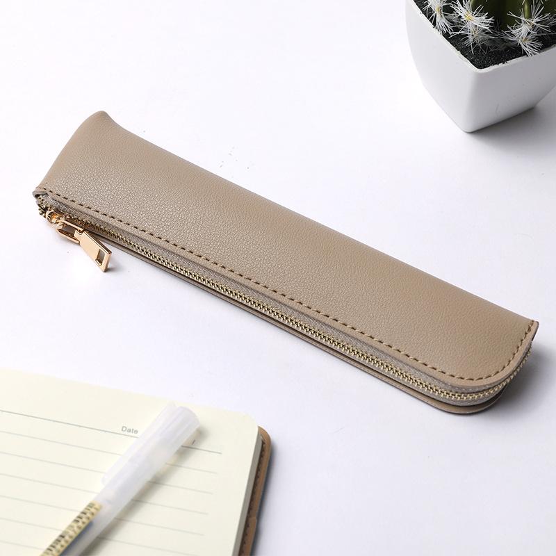 Pencil Case, Fresh Leather Mini Pen Case, Creative and Simple Design, 3-4 Capacity