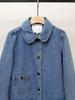 Autumn Sweet Style Women's Denim Jacket with Peter Pan Collar and Pockets