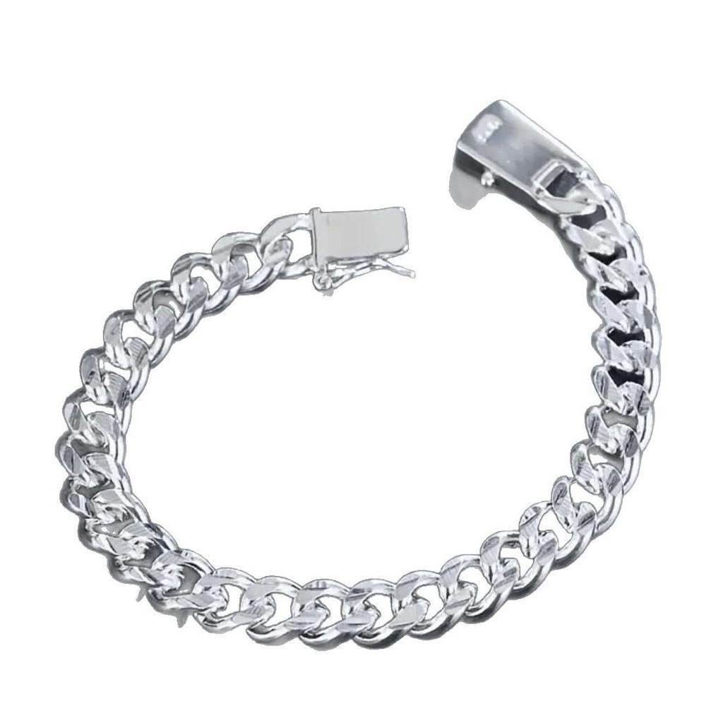 TEMU Europeisk og Amerikansk 10MM Cubansk Lenke Firkantspenne Armbånd for Menn