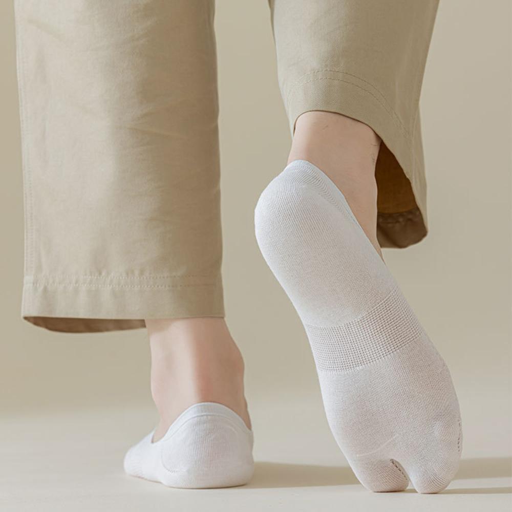 Thin Male Two Toe Socks Flip Flops Hosiery Men's Mesh Separate Toe Boat Sock  Summer