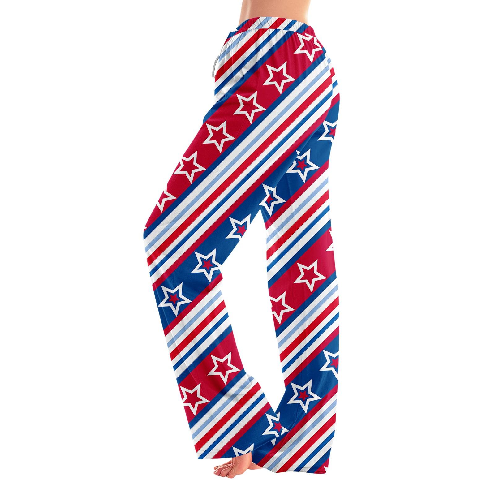 

Женские модные свободные повседневные брюки с принтом «День независимости» S киноварь