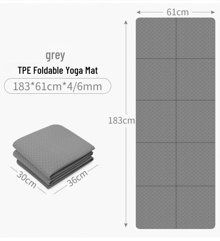 TPE Taşınabilir Kaymaz Yoga Matı, Katlanabilir 183x61x0.6cm, Çok Amaçlı Öğrenci Şekerleme Matı