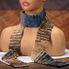 Women's Gradient Color Block Knitted Scarf - Autumn/Winter, Japanese Retro Niche Style
