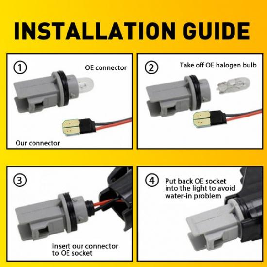 Clear Lens Front LED Side Marker Light White For Chevrolet K5 Blazer 1981-1991 T