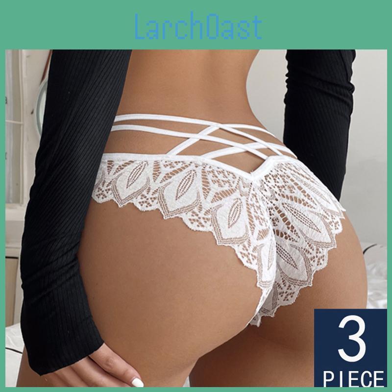 Lace 3pcslot Panties Women Underwear Sexy Lowwaist Briefs Hollow Out G String Underpant Solid Comfortable Female Lingerie