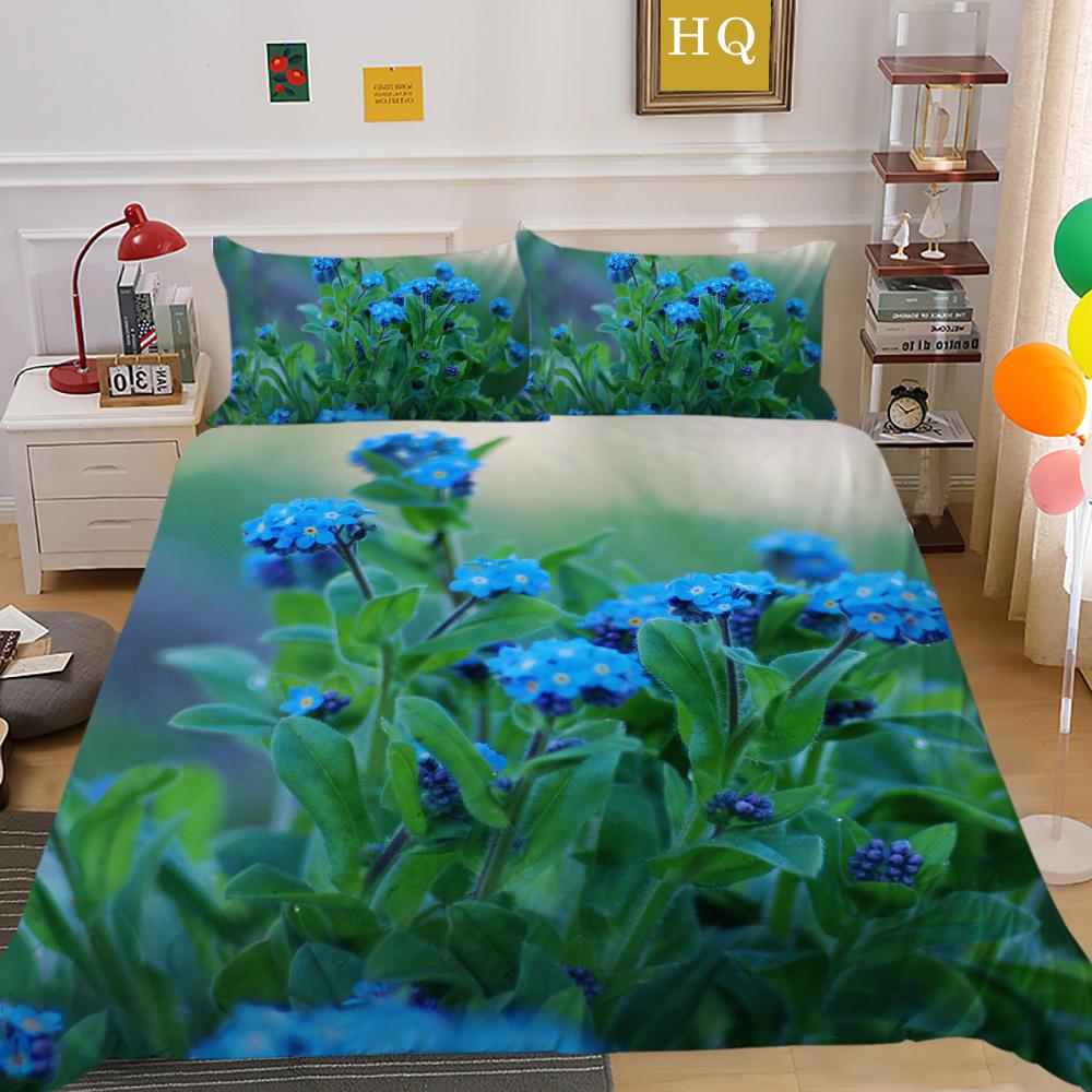 3D Flowers Printing Bed Set Twin Size Microfiber Home Bedding Set Fashion Highend Comforter Cover Set