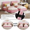 Upholstered Bed 180x200 cm, Hydraulic Storage Bed, Skin-Friendly Linen High Box Bed, Multifunctional Double Bed, Pink